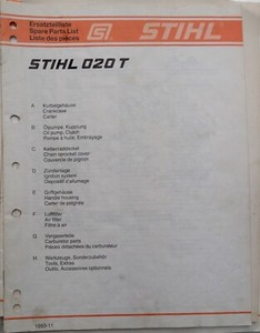 Ersatzteilliste Stihl  020 T