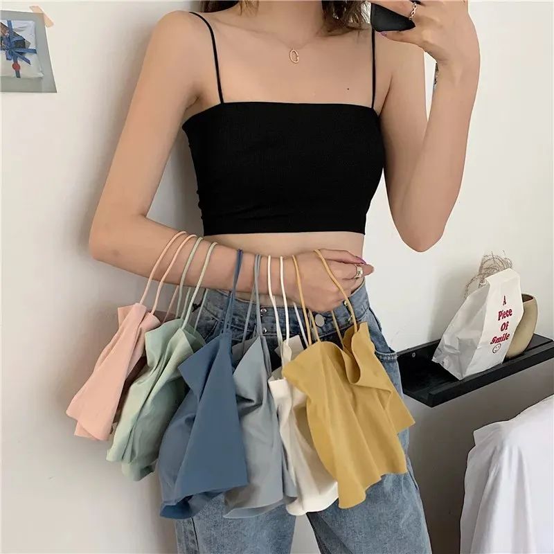 Crop Top Bras-Ice Silk Thin Bralette Push Up Invisible Intimates Women Underwear-image