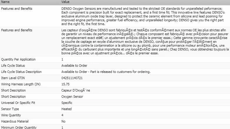Denso Upstream Oxygen Sensor for 1992-1993 TOYOTA CELICA L4-1.6L - Image 2 of 4