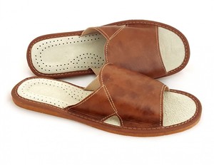 leather slip on slippers
