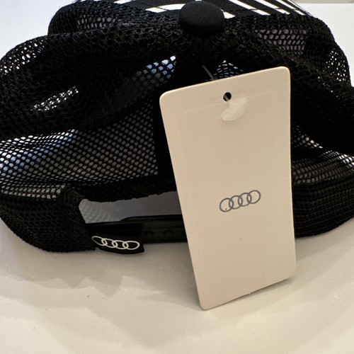 Genuine AUDI Quattro SnapBack Mesh Trucker Hat 5 Panel Cap ACM4902 Black White - Picture 2 of 3