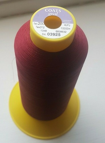 Coats Gral Tkt 200 Tex 012 10.000m Cone Lubricated Polyester Thread Sewing X1 - Picture 2 of 2