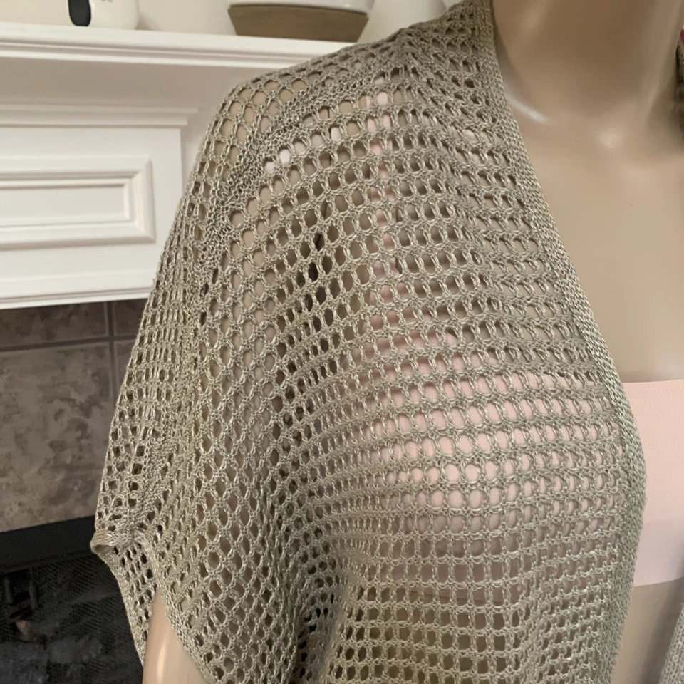 NWT Eileen Fisher Organic Linen Délavé Sleeveless Long Cardigan Size S/M $298 - Image 2 of 4