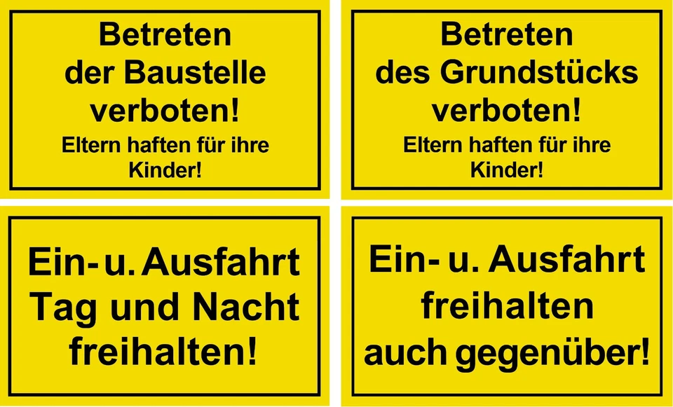 ☆ Schild - Betreten der Baustelle verboten / Ein- und Ausfahrt freihalten