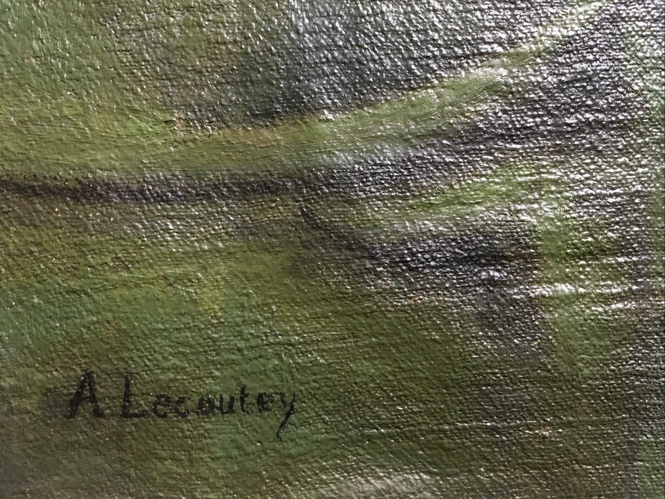 André LECOUTEY (1889-1974) Peinture Huile NATURE MORTE AUX LIVRES École Normande - Photo 3/4