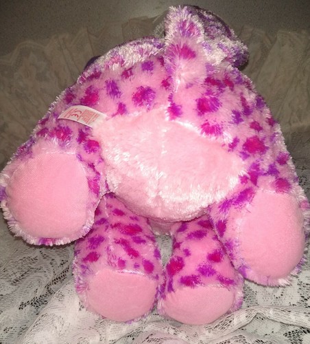 Peluche Ty Large 16" Beanie Boo Glamour Viola Rosa Leopardo Gatto Glitter Occhi Naso - Foto 6 di 9