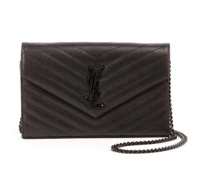 small monogram matelassé wallet on chain