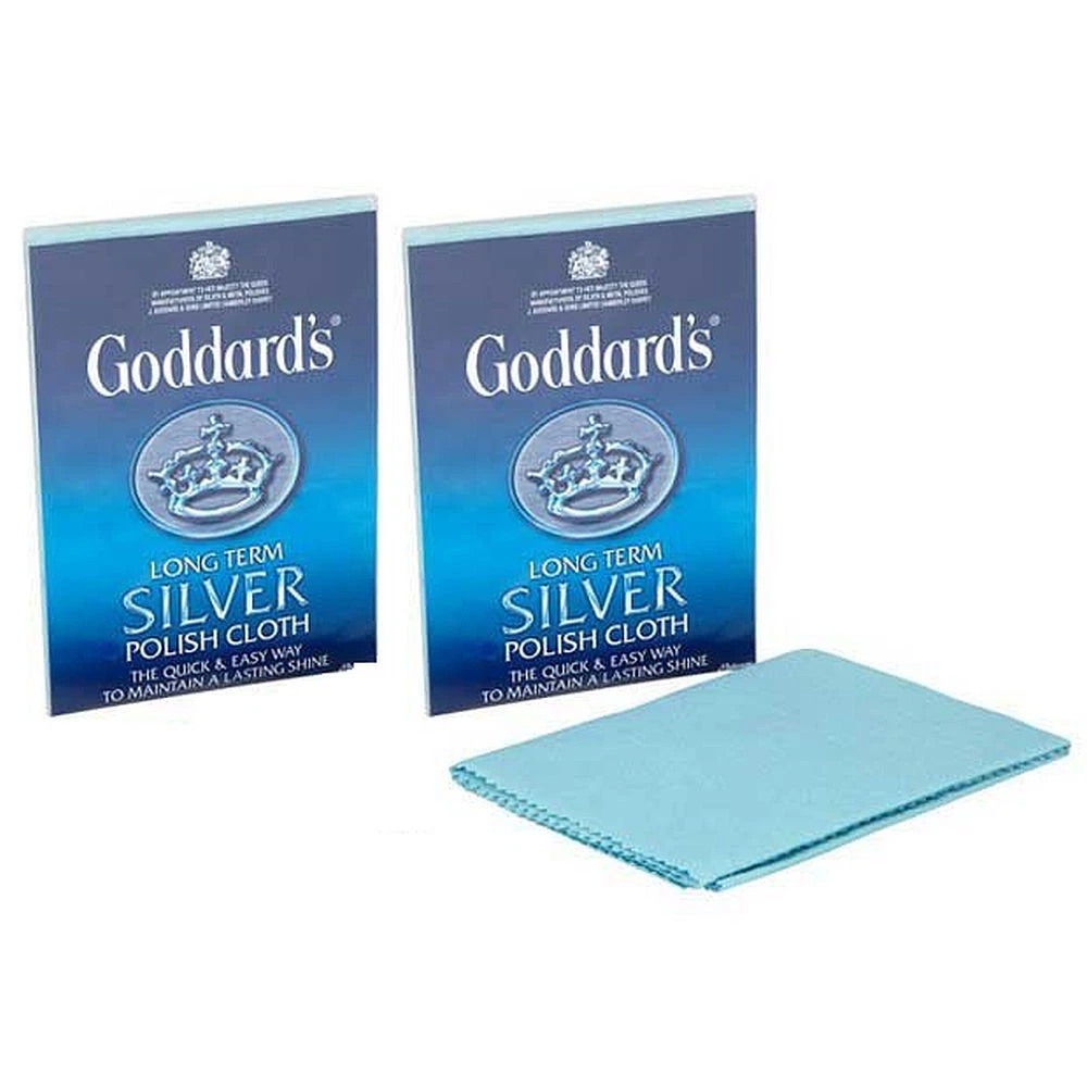 Pack of 2 Goddards Wipe Rub Clean Silver Polish Polishing Cleaning