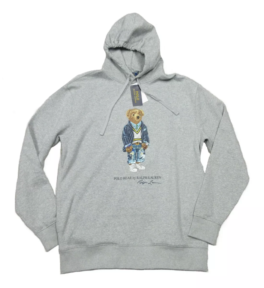 Gray polo bear hoodie sale