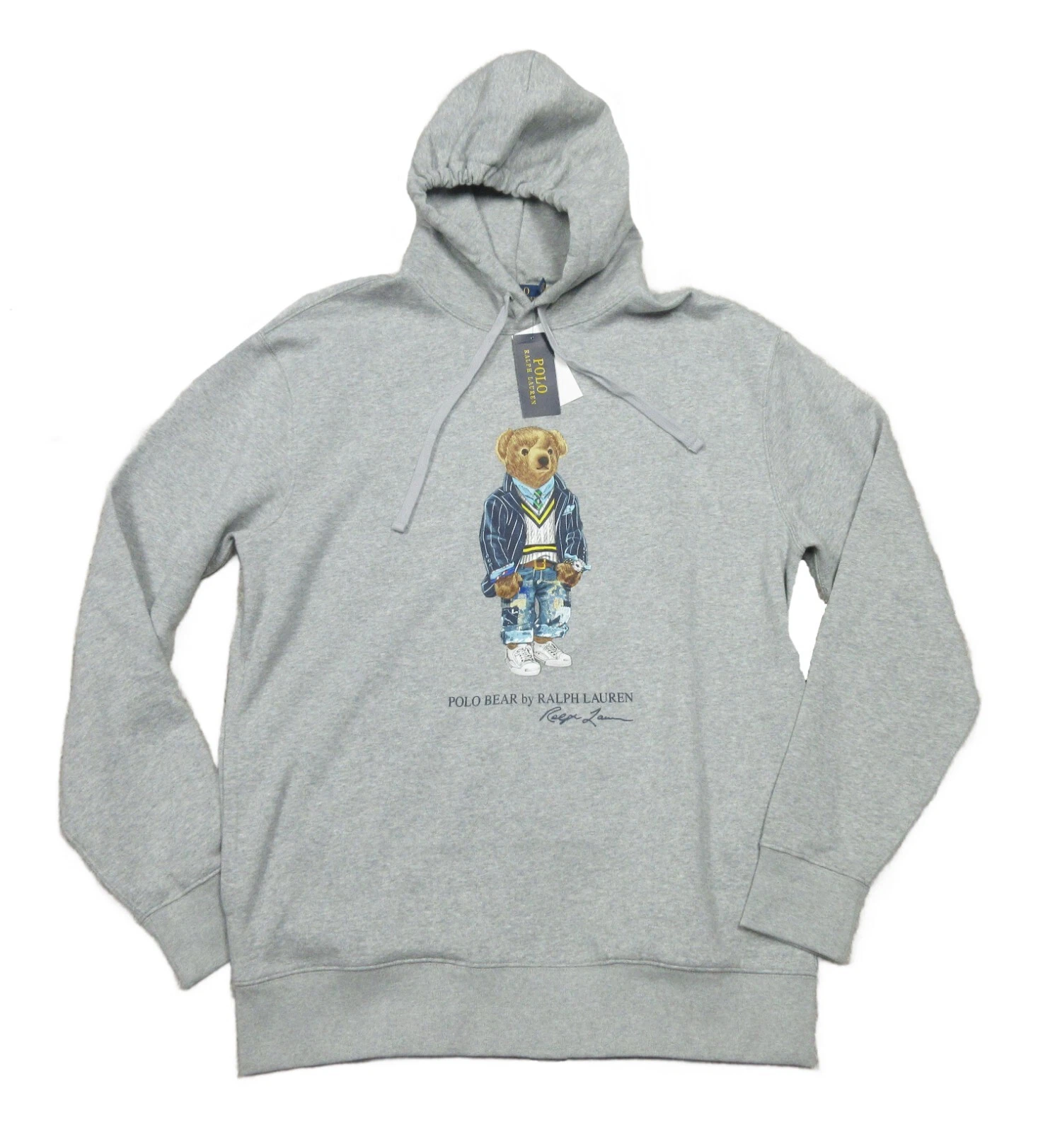 Polo Ralph Lauren Big & Tall Men's Gray Heather Polo Bear Fleece Pullover Hoodie