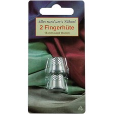 A.Z. 2 Fingerhüte 16 mm und 18 mm Leichtmetall Fingerschutz beim Nähen & Sticken