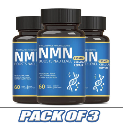 3Pk NMN Capsules Energy Booster BOOSTIS NAD Level Anti Aging Supplement 60 Caps