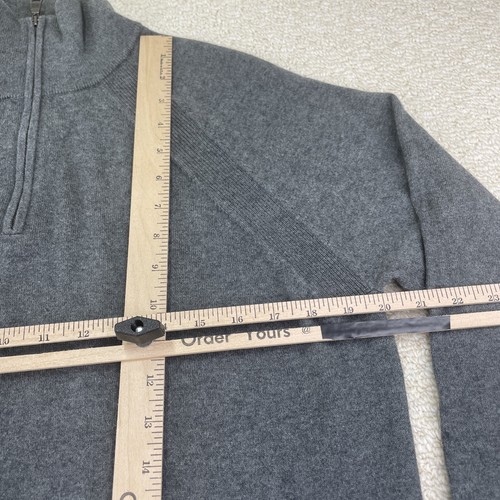 Herren Banana Republic Pullover Large grau 1/4 Reißverschluss Strick Baumwolle Kaschmir - Bild 6 von 12