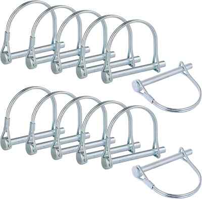 12-Count Wire Lock Pins- 1/4 Inch Heavy Duty Safety Coupler Pin Shaft Locking Pt