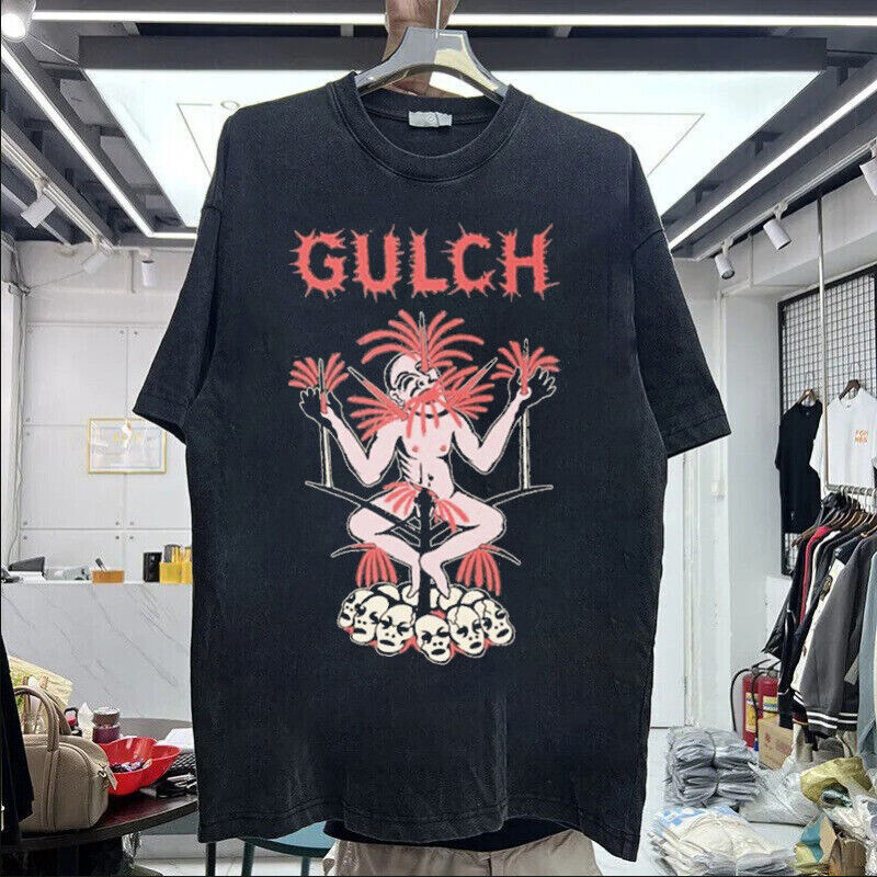 T-Shirt Unisexe Gulch Band - Tournée/Album - Manches Courtes - Taille XL Noir Coton