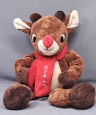 Dan Dee Rudolph the Red Nose Reindeer Plush Shelf Sitter Red Scarf Stretch Legs