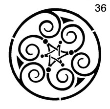 Really Great Stencils, Mini, Flower Swirls, 3.5", Star Flowers, Flourish, Round