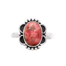 Pink Thulite Solid 925 Sterling Silver Ring 7.5