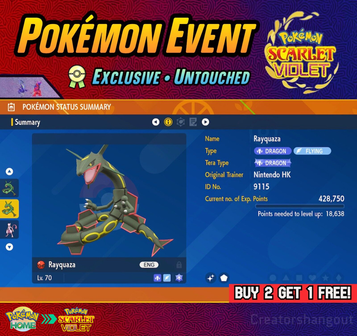 ✨ SHINY RAYQUAZA Event, Nintendo HK, Pokémon Scarlet & Violet