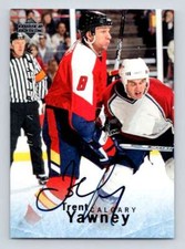 1995-96 Upper Deck Be A Player Autographs #S146 Trent Yawney Auto Flames