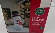 Winter Wonder lane Inflatable Christmas Snowman Indoor/Outdoor 4 Ft. NEW