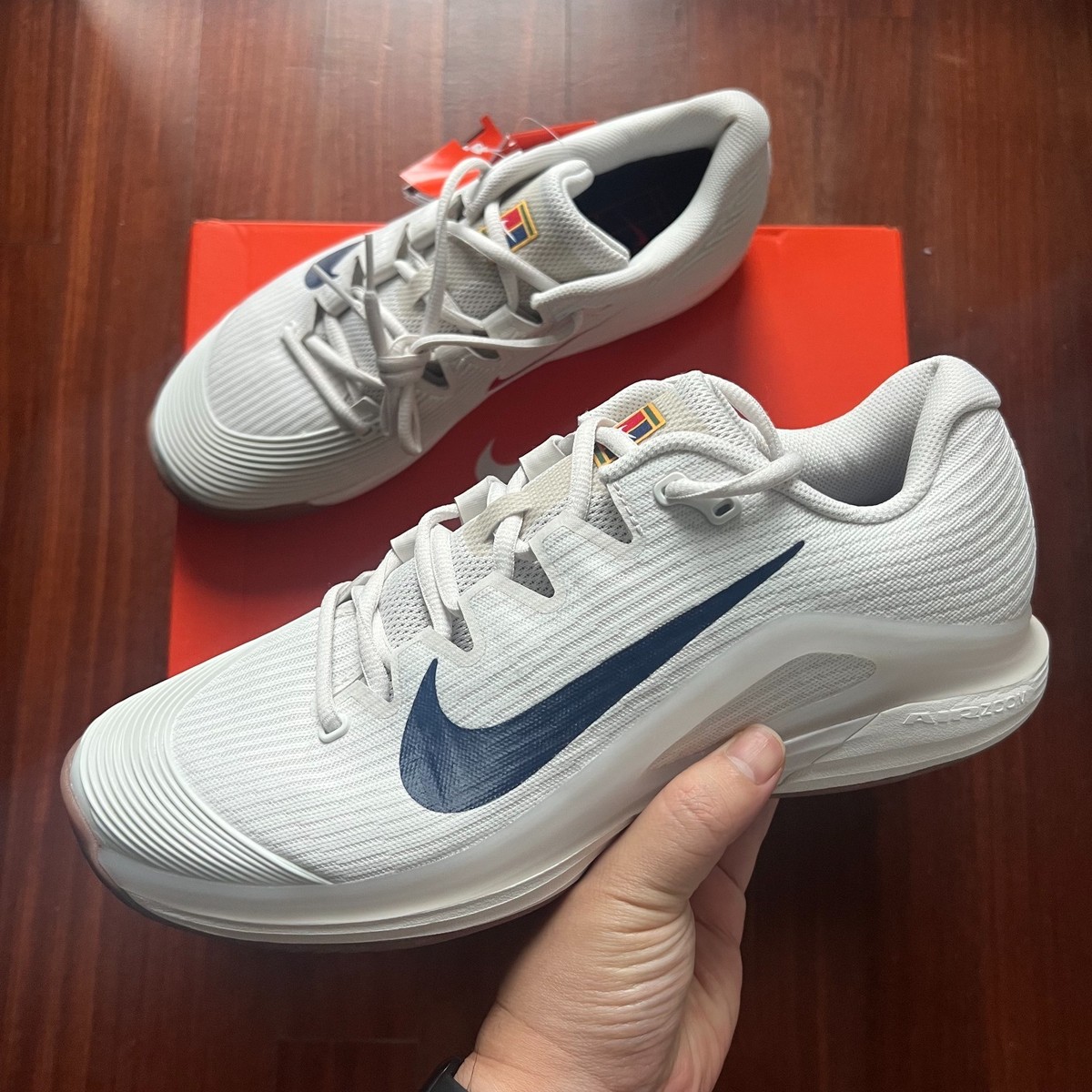 Nike Zoom Vapor 12 HC Mens Tennis Shoes Summit White Binary Blue