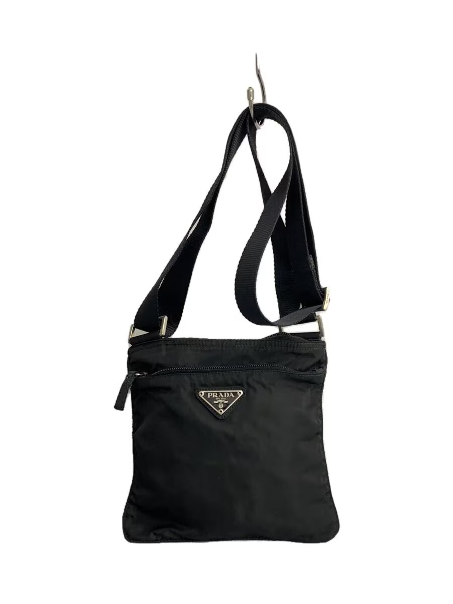 Prada Black Nylon Shoulder Bag Minimalist Design