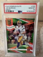 2020 Panini Donruss Elite - Rookies Joe Burrow #102 Green (RC) PSA 10 GEM MT!!