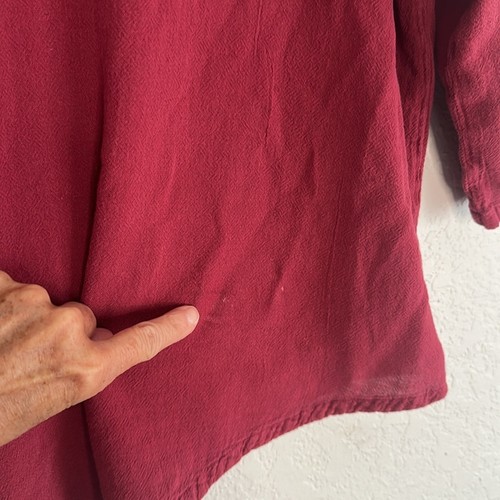 Oh My Gauze! Burgundy Short Sleeve Top Lagenlook Size 2 Large XL - Picture 6 of 6