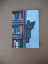 ACEO Original Acrylic Painting Landscape Miniature Art Card ATC Scenery 42 Cat