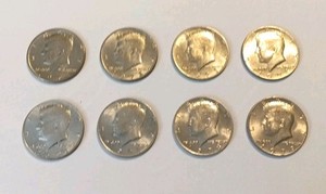 1970’s Kennedy Half Dollar Lot Of 8 Coins 71, 72, 73, 74, 76, 77, 78, 79 All P's