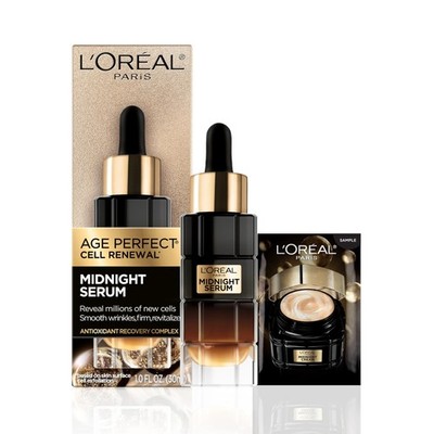 Age Perfect Anti-Aging Midnight Face Serum, Reduce Wrinkles 1oz + Eye Cream S...