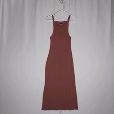 Old Navy Maxi Dress Small Mauve Cotton Stretch Rib Knit Sleeveless Strappy Beach