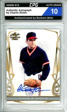 Authentic Autograph Signed by Charlie Sheen CPG Auto Grade 10