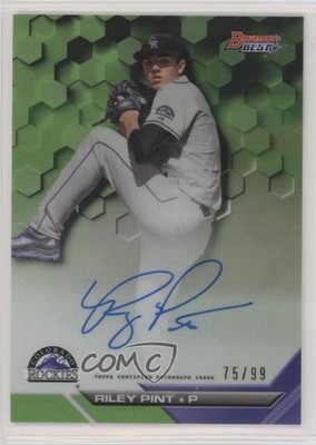 2016 Bowman's Best of 2016 Green Refractor 75/99 Riley Pint #B16-RP Auto 08jk