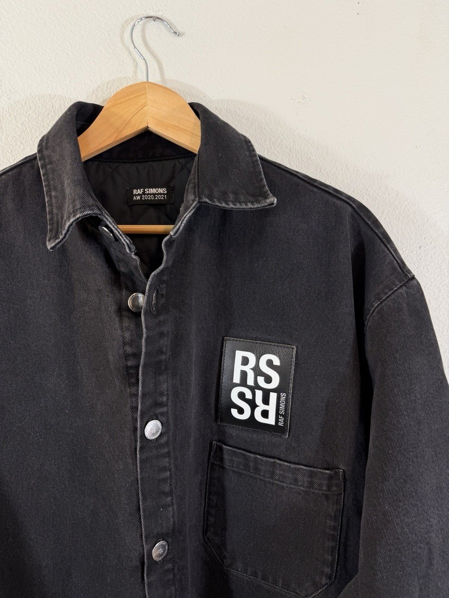 RAF SIMONS Big Fit Padded Denim Shirt AW20/21 Size M Washed Black