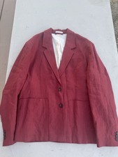 ZARA Men Blazer Jacket Size Medium Beige Tan Linen Two-Button Sport Coat NWOT