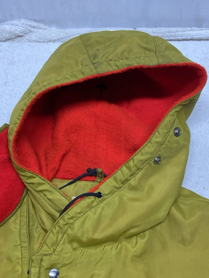 Винтажный 70-х SKI DOO BOMARDIER снегоход костюм капюшон и маска зеленый красный размер XL - Изображение 4 из 4