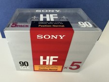 5 X SONY HF 90 Blank Audio Cassette Tapes Type I Normal Brand New Sealed