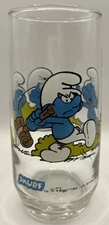 Vintage Peyo 1982 Wallace Berrie & Co. SMURF Drinking Glass Retro Fun Brainy