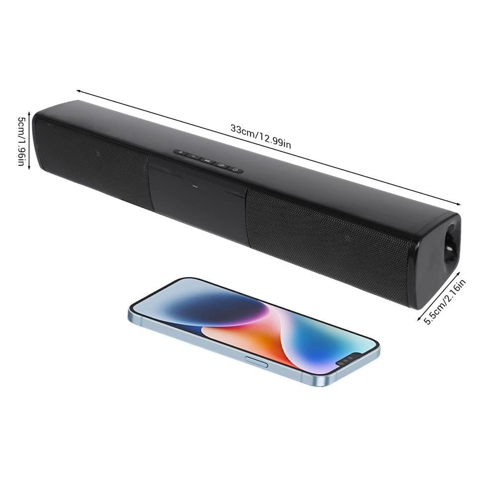 Surround Sound Bar Wireless Bluetooth Stereo Speakers Soundbar TV Home Theater - Image 2 of 4