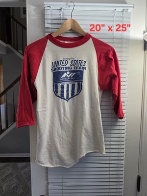 VINTAGE US SHOOTING TEAM Olympics Moscow 1980 Raglan 3/4 Sleevee S Large L