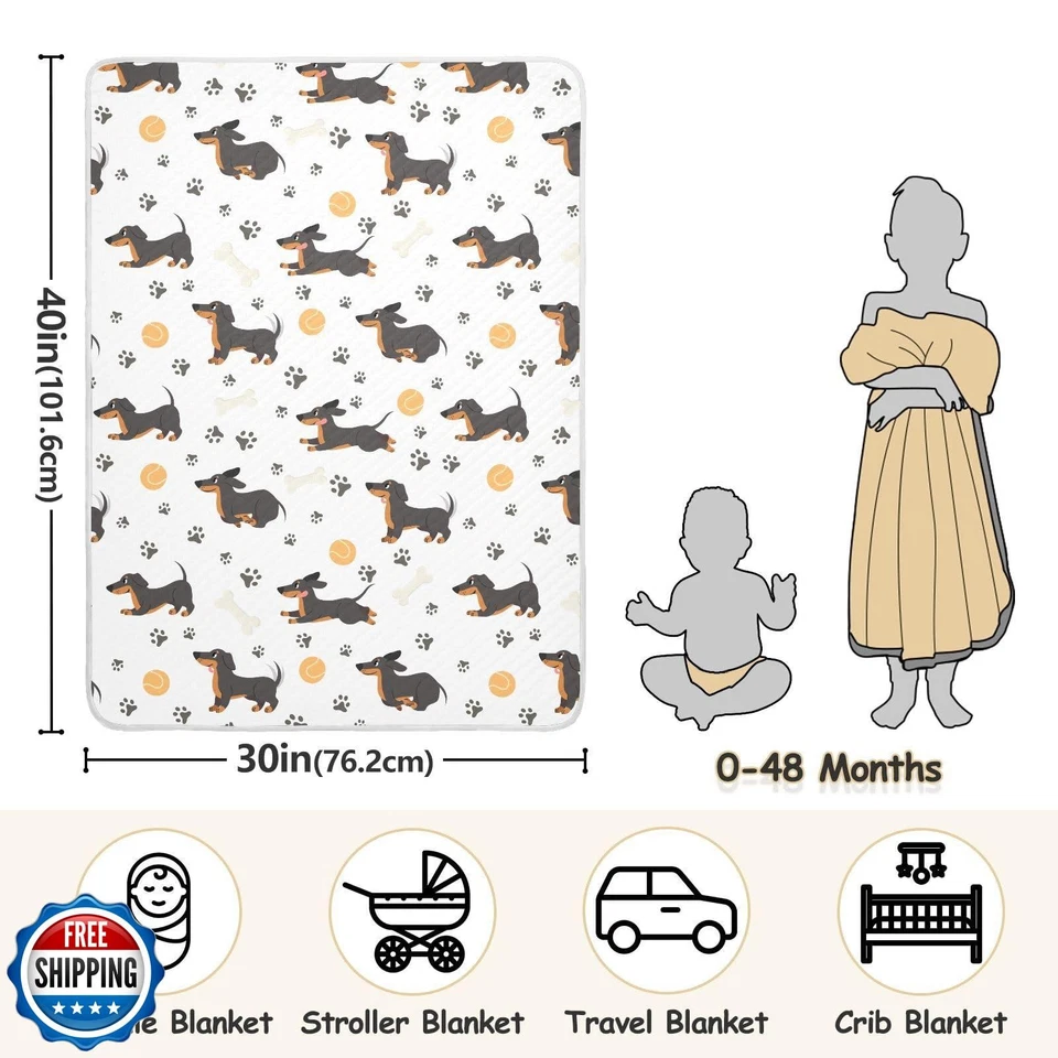 Manta de envoltura KICPOAY para Dachshund con patas de perro manta de recepción de bebé Mu Foto 3 de 4