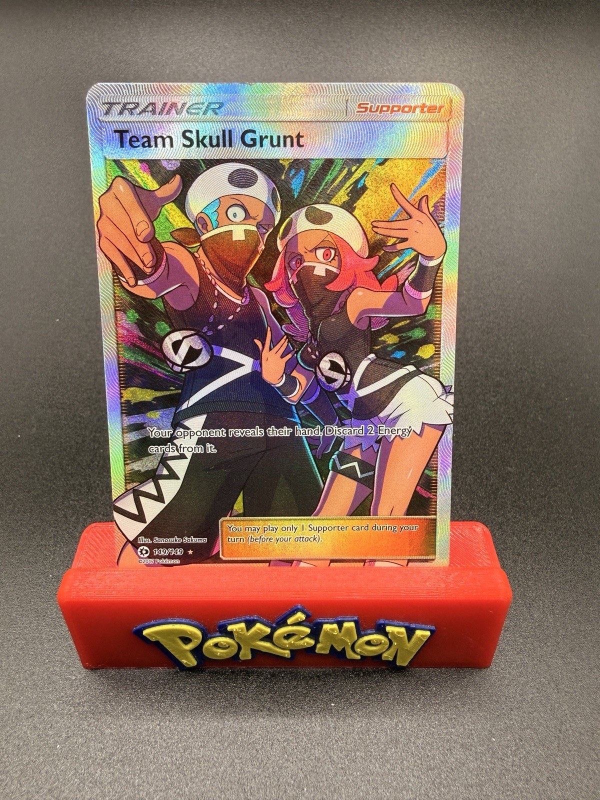 Team Skull Grunt Full Art 149/149 LP Sun & Moon Base Set Holo Pokemon TCG
