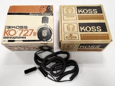 Koss Stereophones KO-727B 1/4" Jack - 2 pack + Splitter - Vintage Headphones
