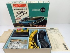 Vintage 1970 Sears Aurora HO Slot Car Set #1980 With Mustang Mach 1 & Alfa Romeo