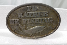 VINTAGE FISHING BELT BUCKLE MADE IN USA 1978 CAPT HAWKS SKY PATROL COMPANY