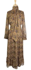 NWT Ivy City Co Sz Large Payton Dress  Sheer Fabric Fully Lined Paisley Print
