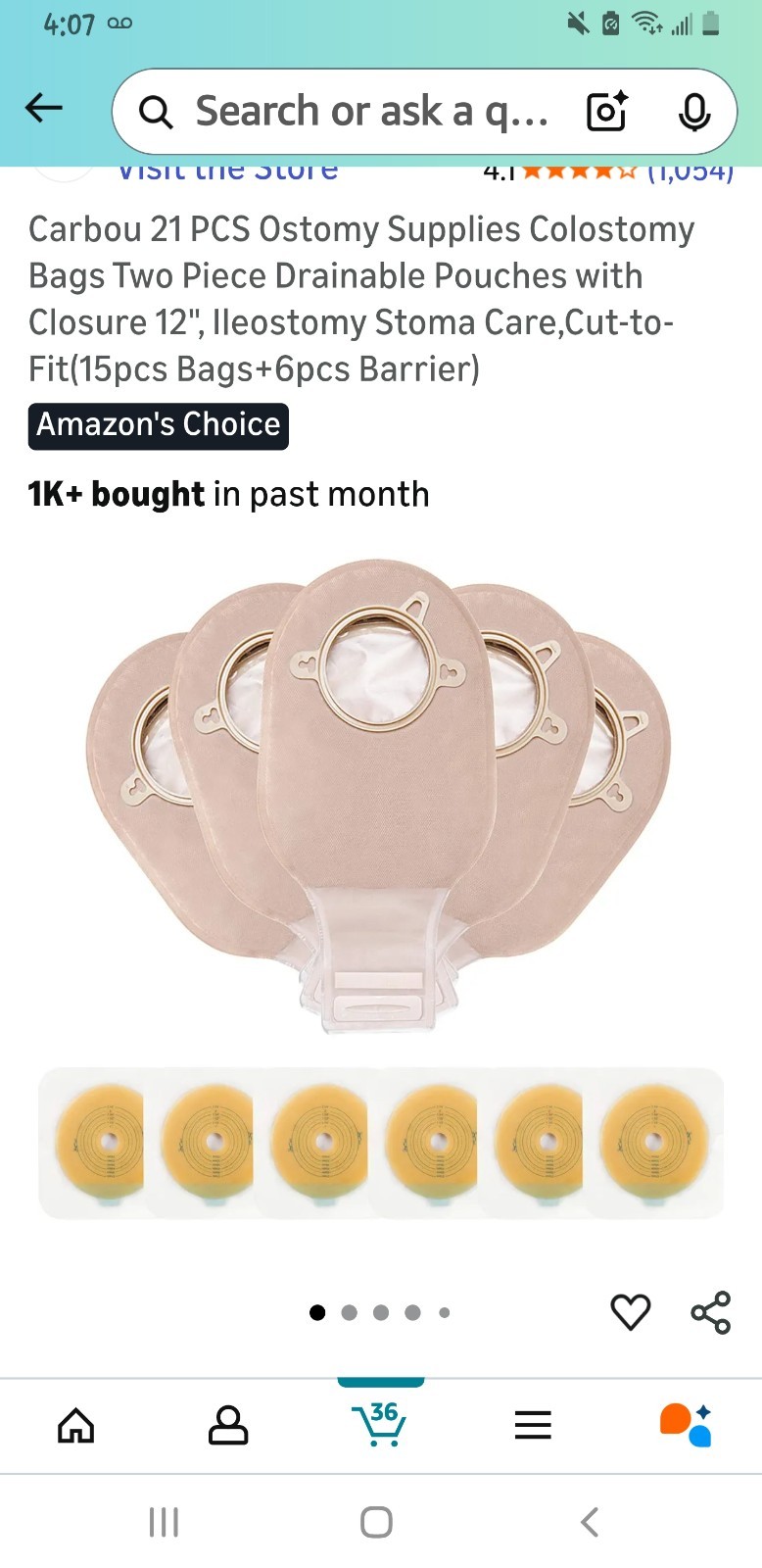 Carbou 21 piezas suministros de ostomía bolsas de colostomía bolsas drenables de dos piezas