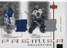 NHL FELIX POTVIN / CURTIS JOSEPH 2002 UD PREMIER COLLECTION DUAL HOCKEY JERSEY
